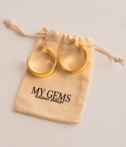 Boucles d'oreilles épaisses plaquées or 14 carats