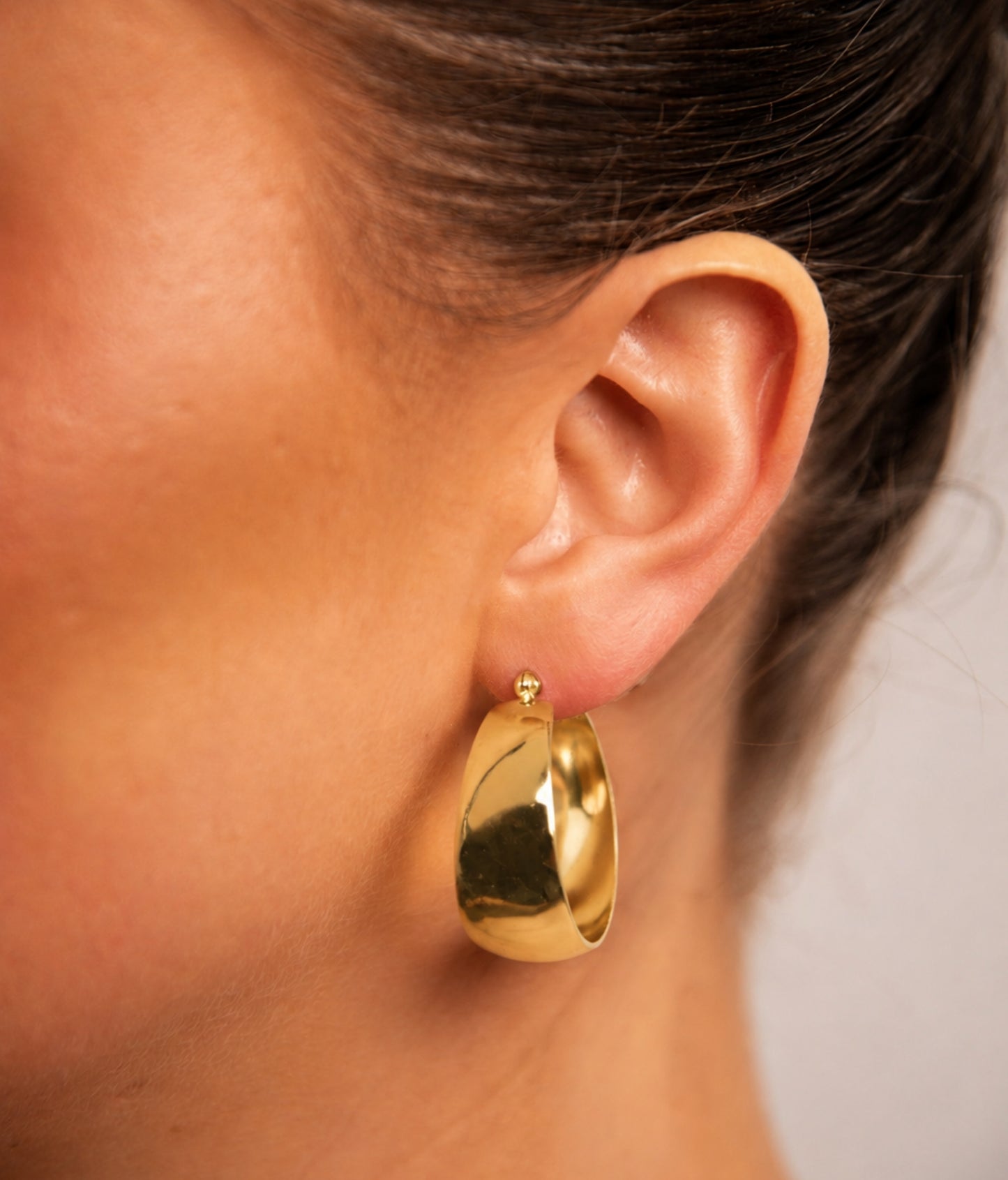 18k Gold plated chunky oval hoops