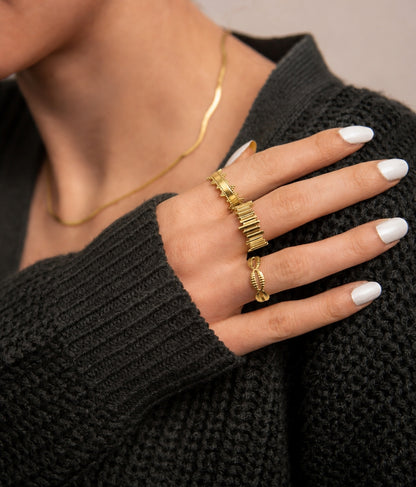 18k Gold plated flow ring