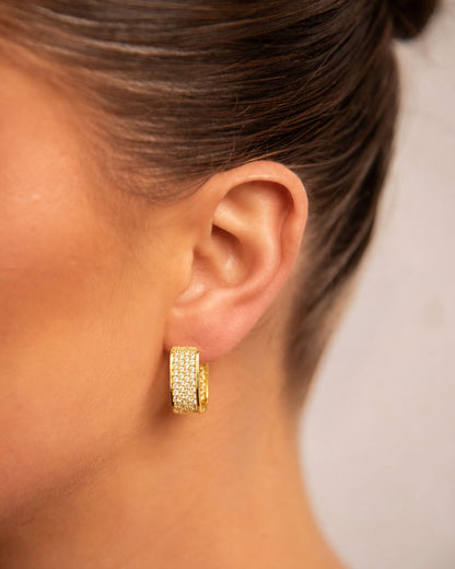 14k Gold plated BIG zirconia earrings