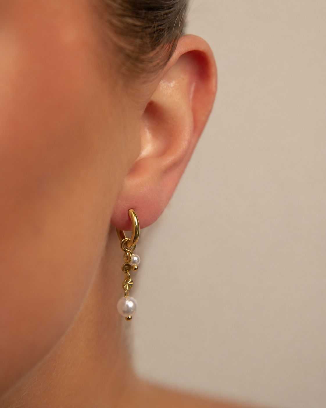 18k Gold plated pearl earrings