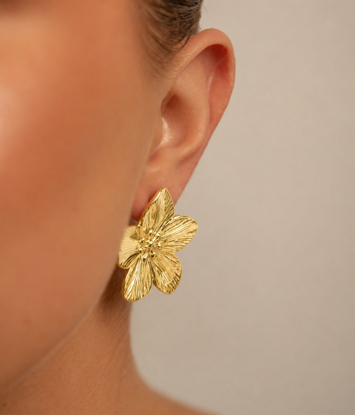 18k gold plated flower earrings