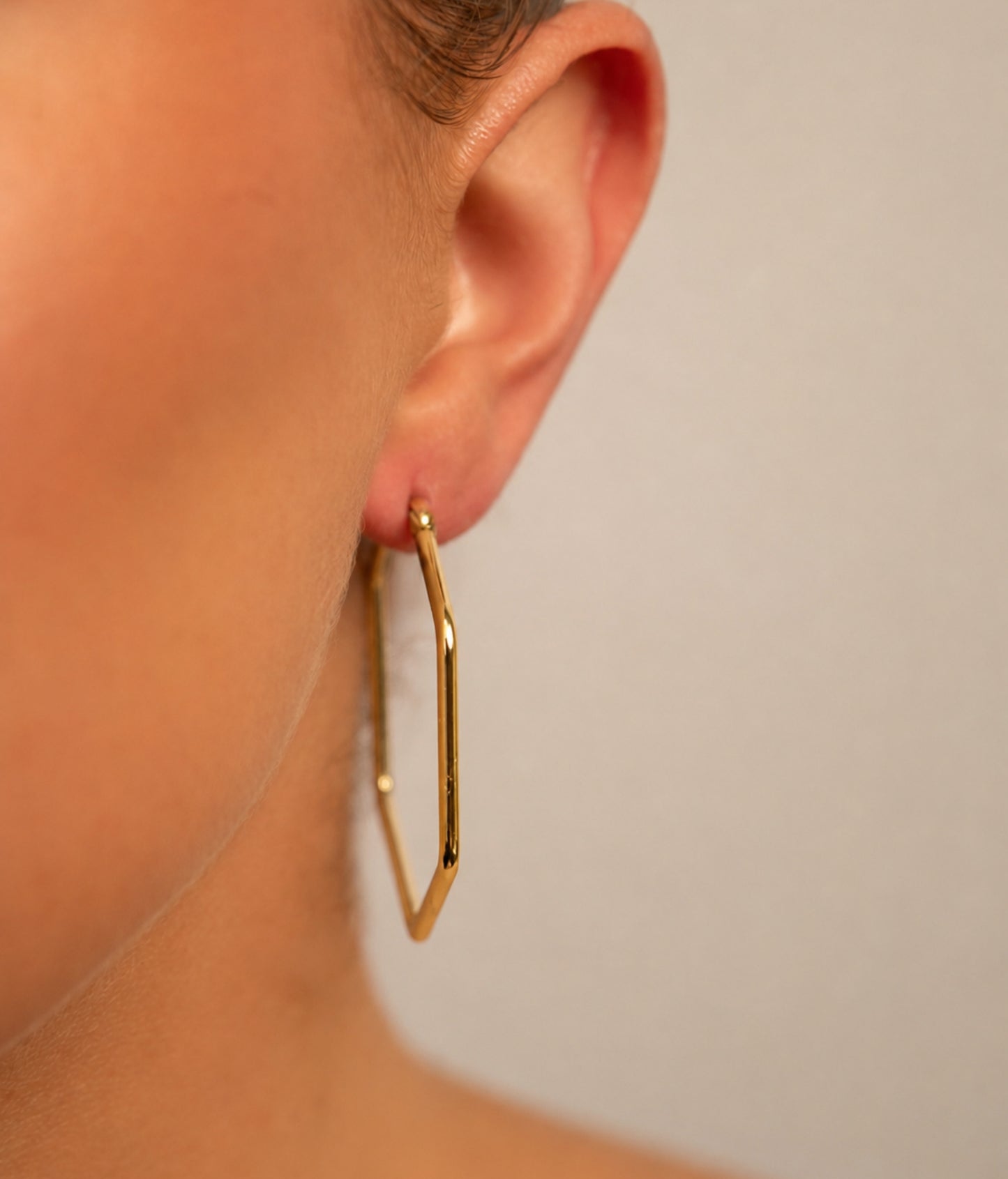 18k Gold plated hexagon hoops