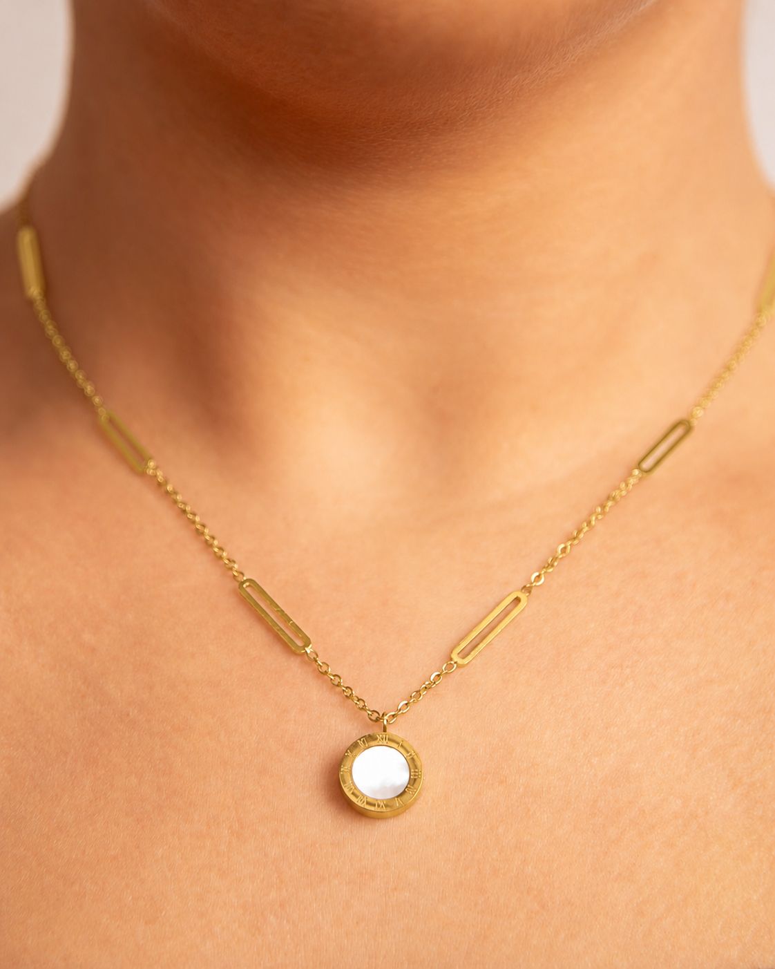 14k Gold plated black and white chain 