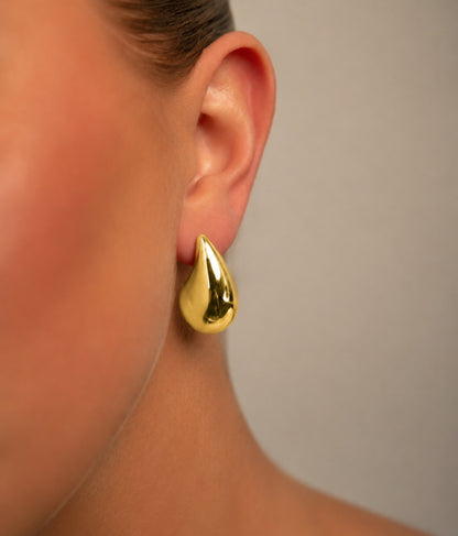 18k Gold plated tear earrings