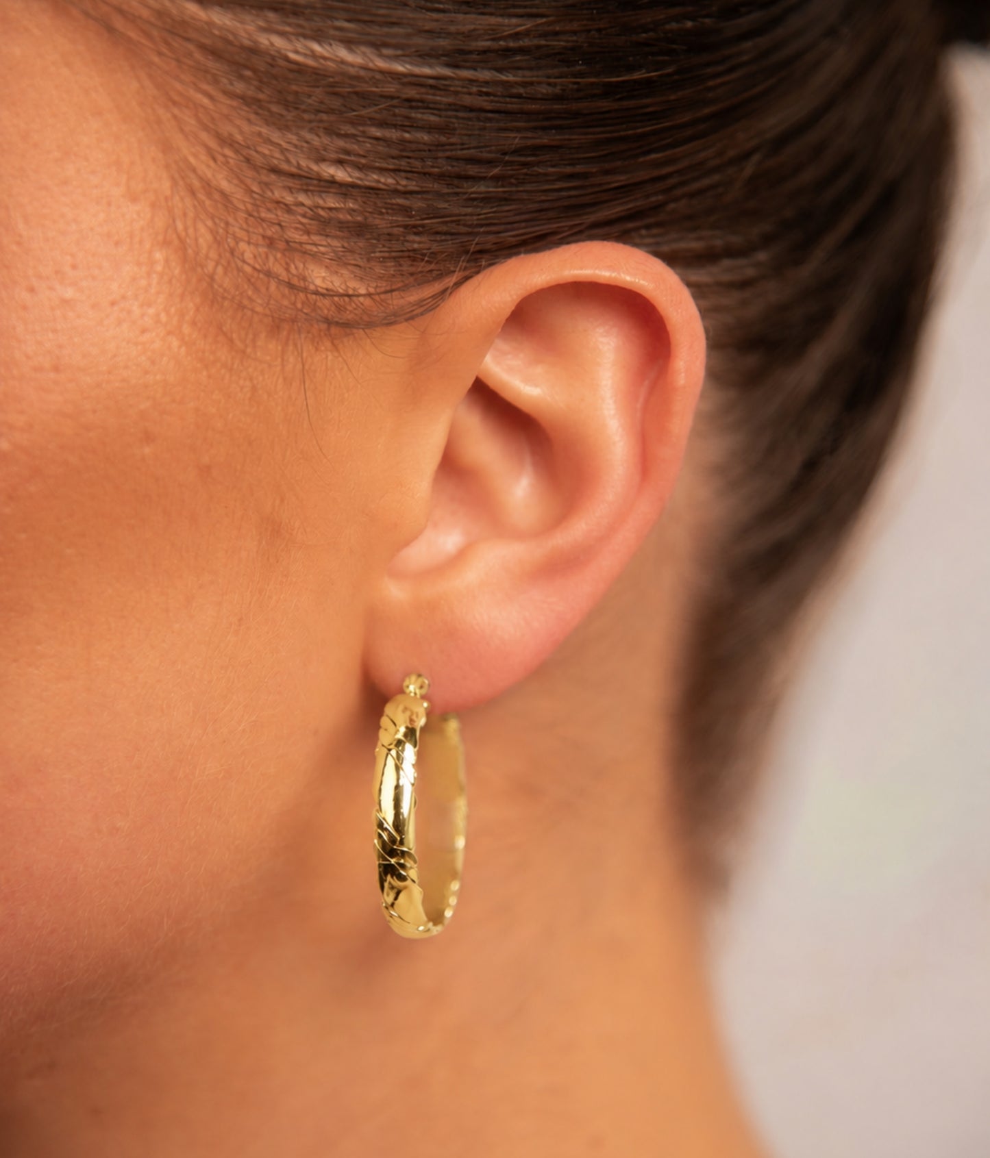 18k Gold plated slim flat hoops