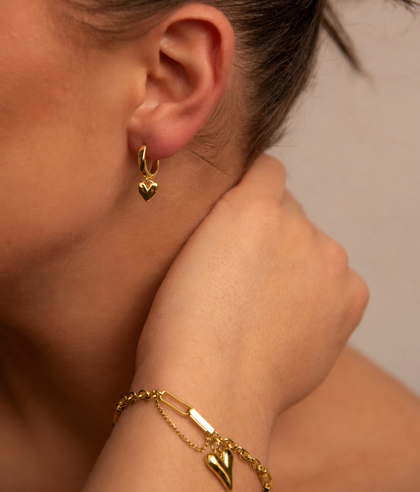 18k Gold plated heart bracelet