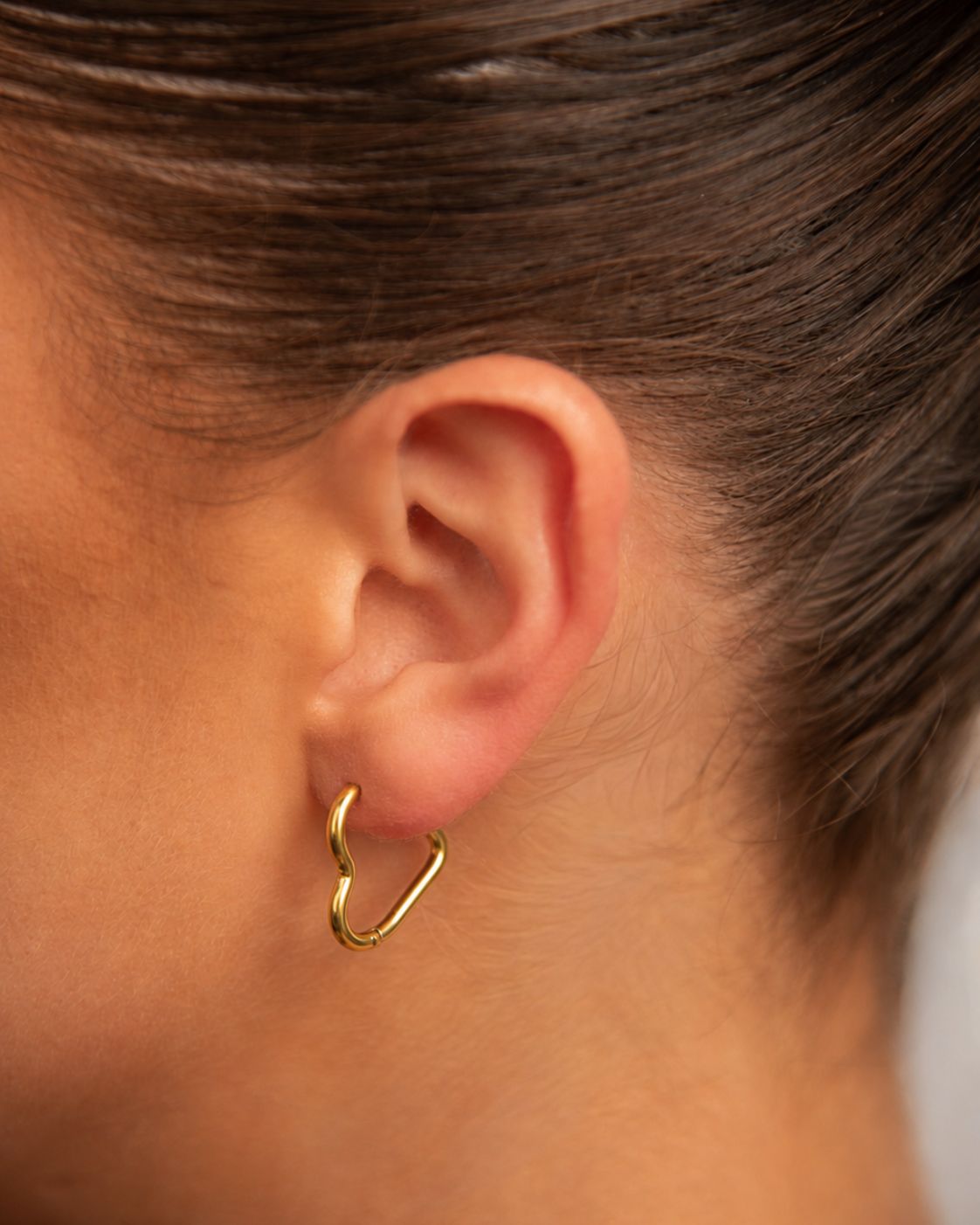 18k Gold plated full heart earrings