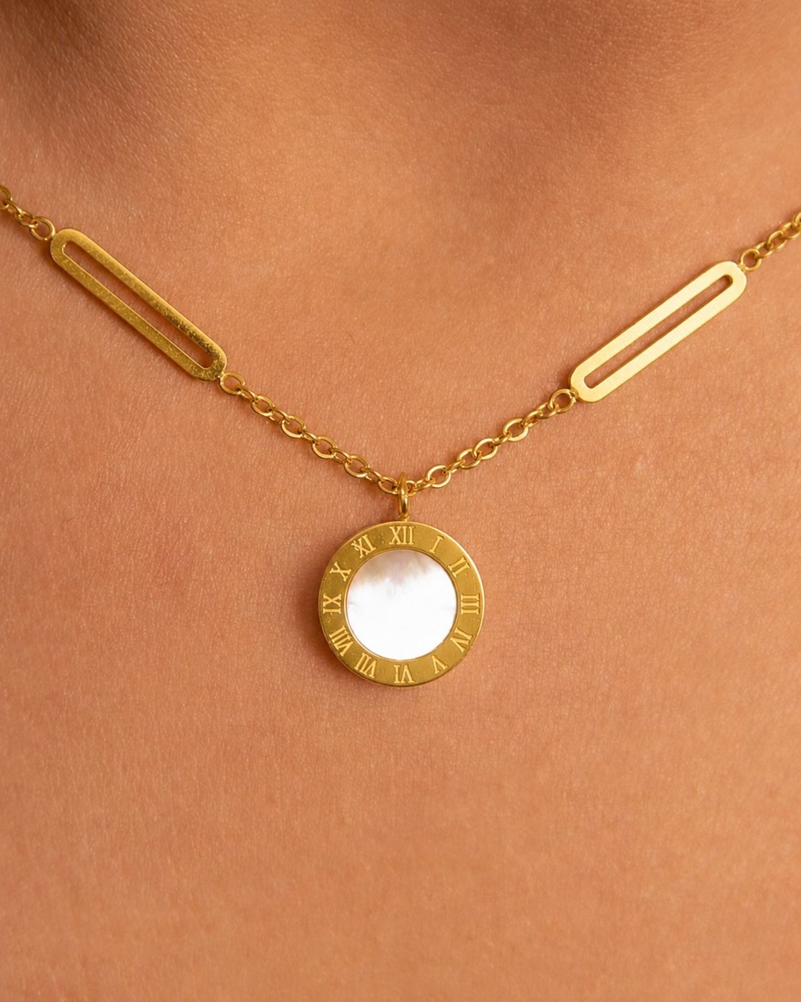 14k Gold plated black and white chain 