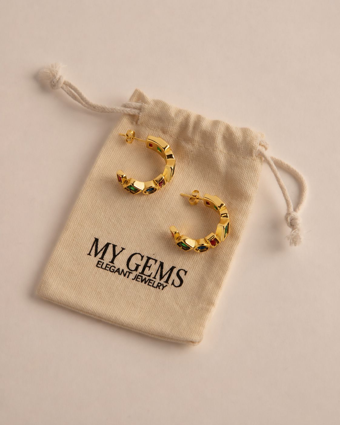 Boucles d'oreilles à maillons plaquées or 14 carats