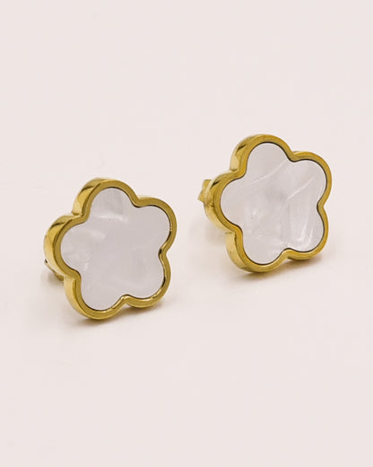 14k Gold plated mother of pearl earrings