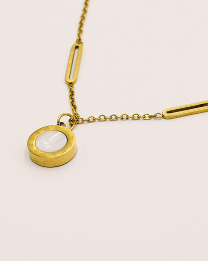 14k Gold plated black and white chain 