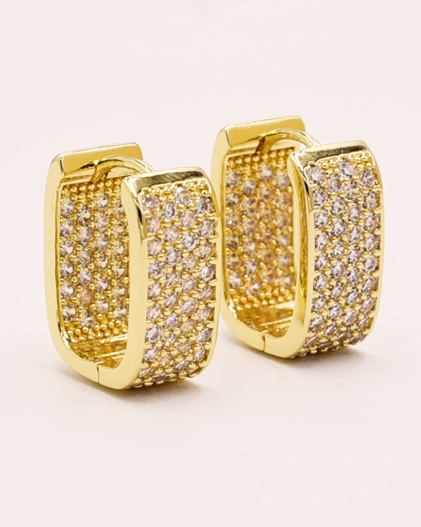 14k Gold plated BIG zirconia earrings
