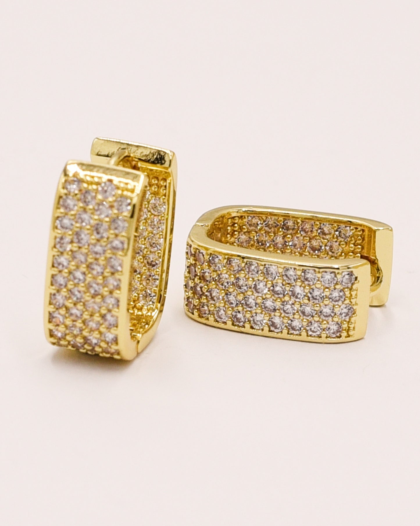 14k Gold plated BIG zirconia earrings