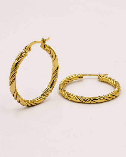 18k Gold plated Twist 'n Fold Hoops