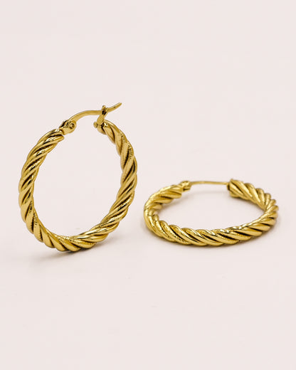 18k Gold plated braided hoops