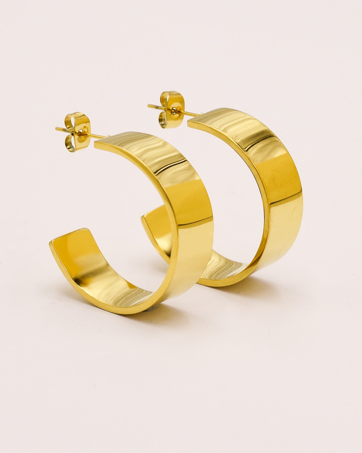 Boucles d'oreilles épaisses plaquées or 14 carats