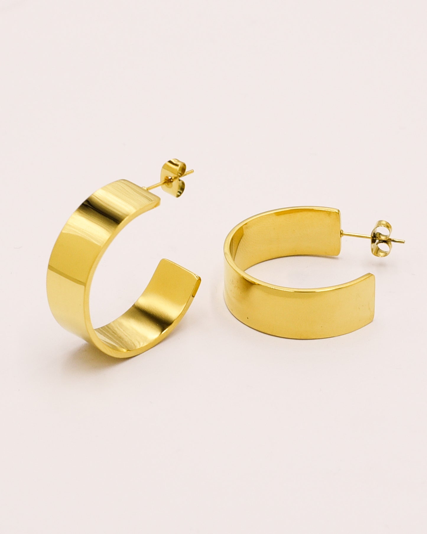 Boucles d'oreilles épaisses plaquées or 14 carats