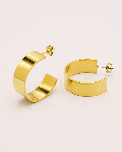 Boucles d'oreilles épaisses plaquées or 14 carats