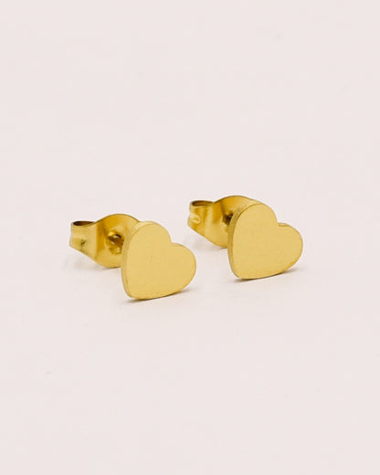 14k Gold plated heart earrings