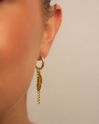 14k Gold plated feather earrings