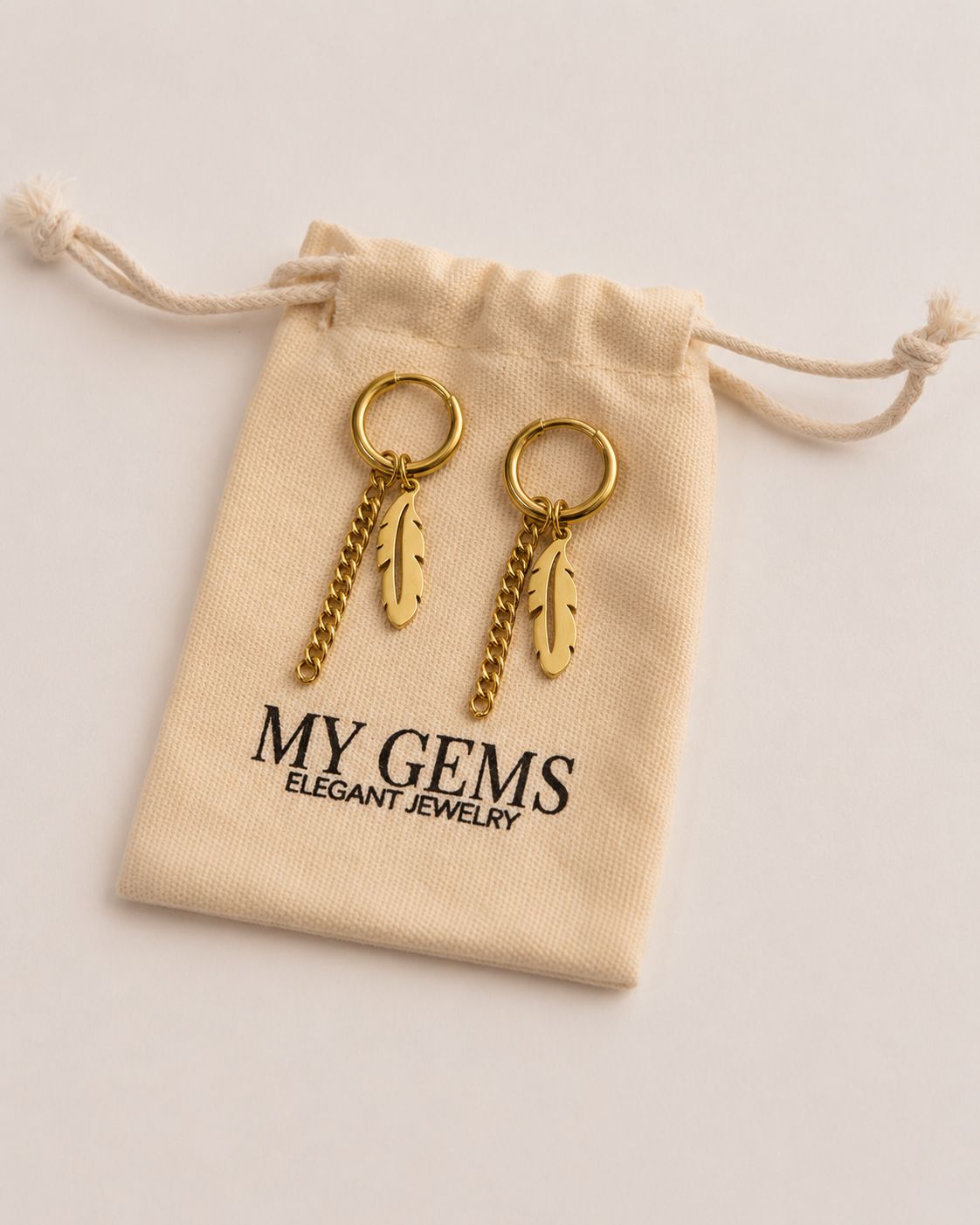 14k Gold plated feather earrings