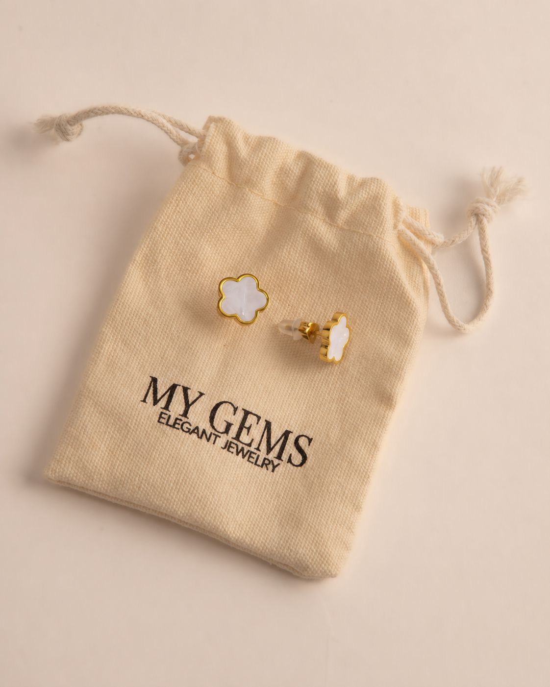 14k Gold plated mother of pearl earrings