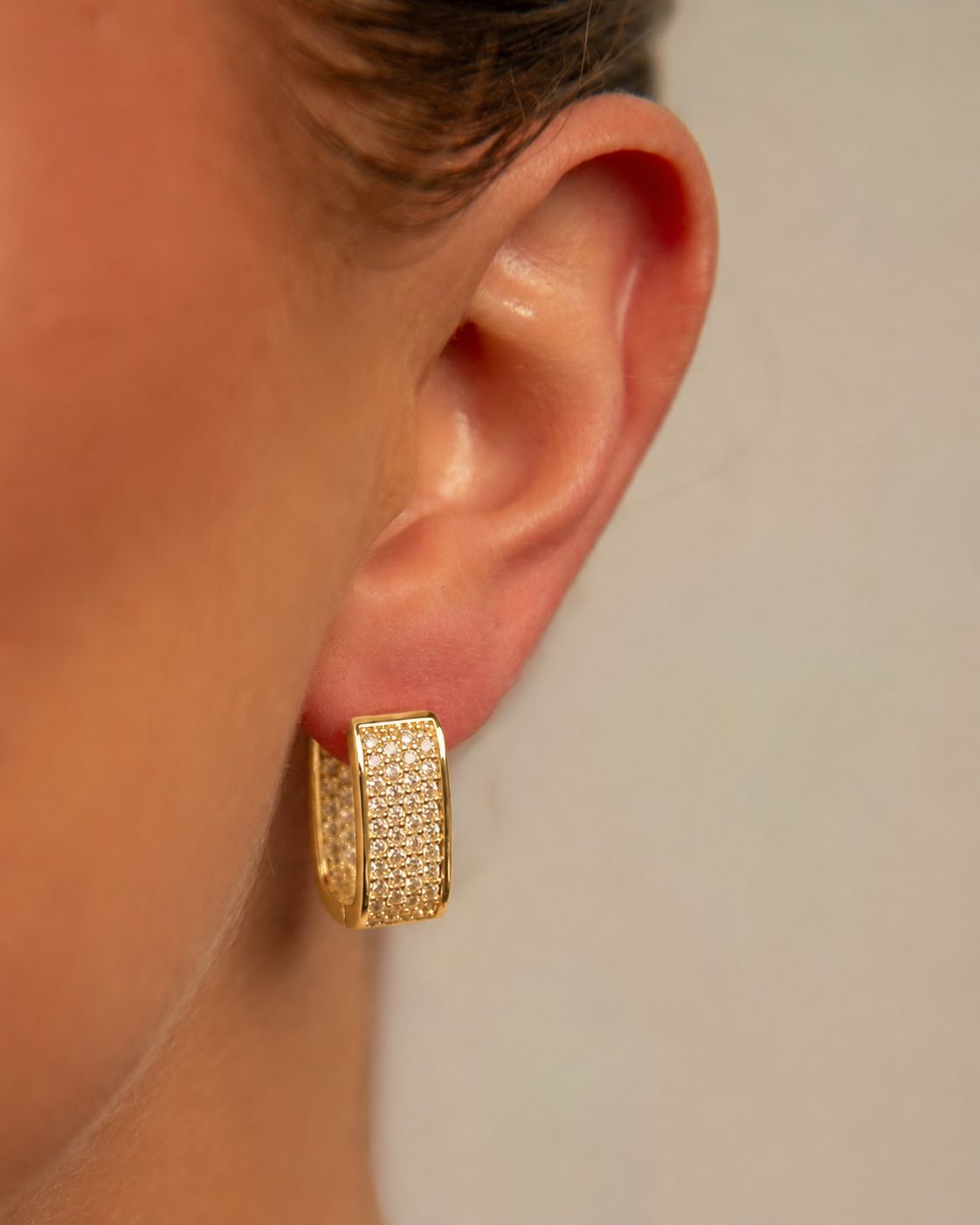 14k Gold plated BIG zirconia earrings