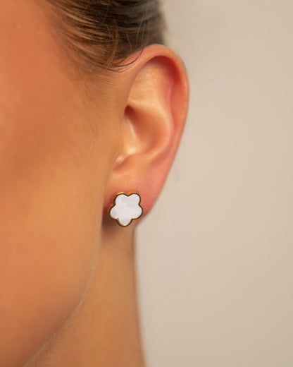 14k Gold plated mother of pearl earrings